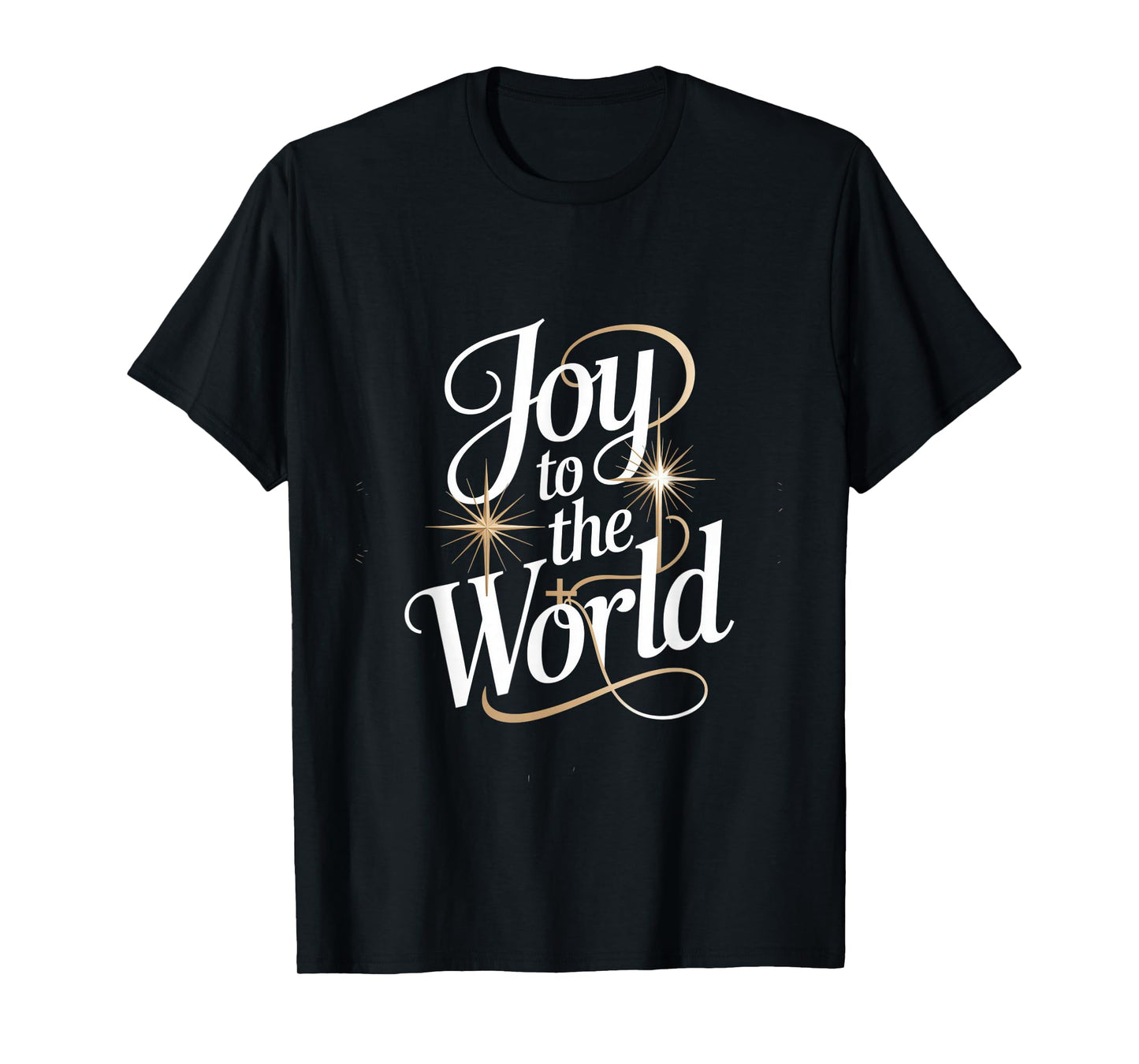 Joy to The World Christmas Carol Starburst Lettering T-Shirt