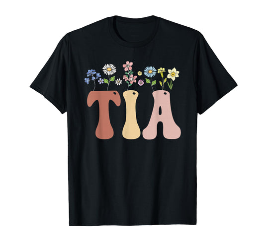 Tia Gifts Women Wildflower Floral Design Tia T-Shirt