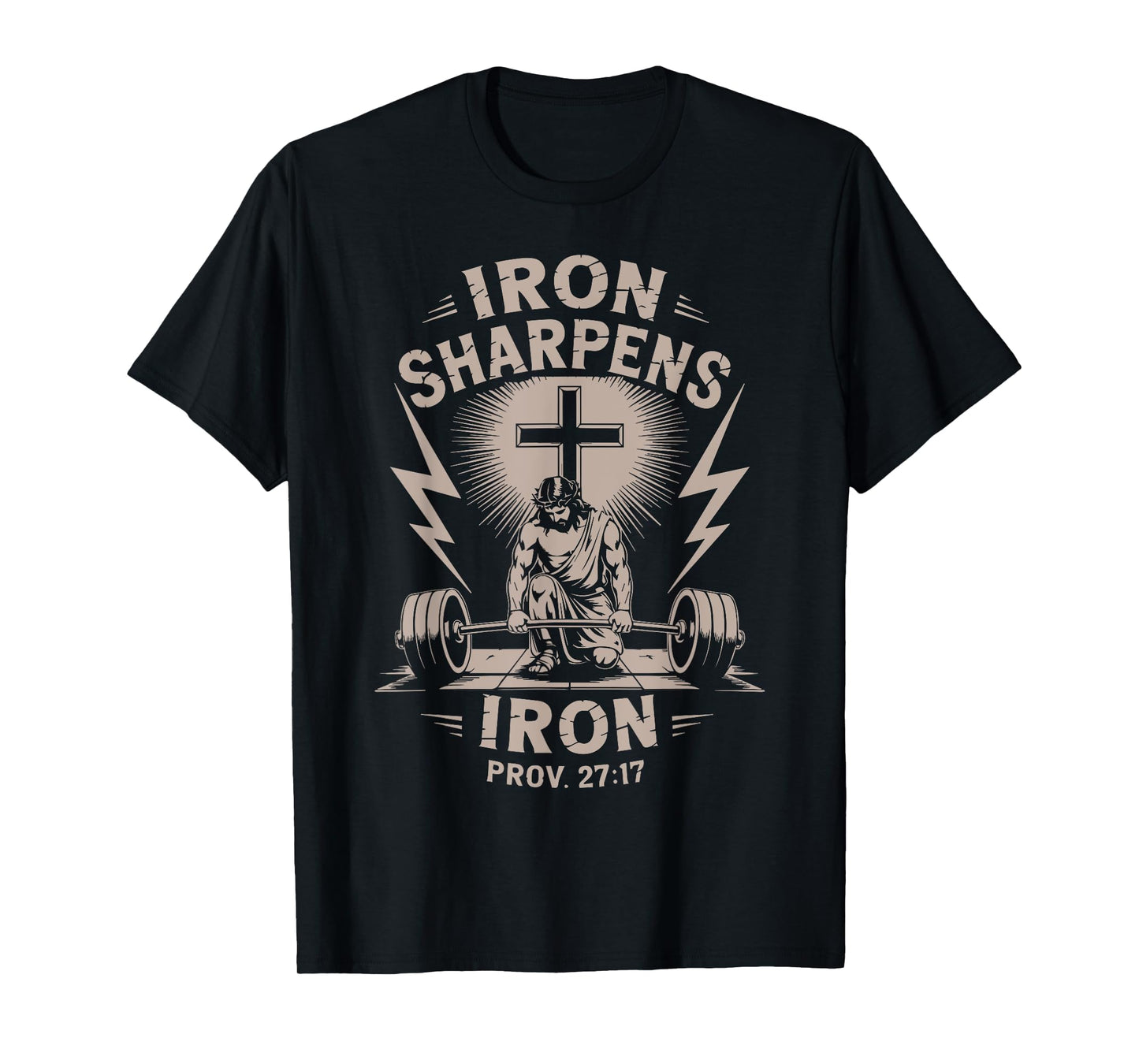 Iron Sharpens Iron Youth Christian Workout Gym Weightlifting T-Shirt