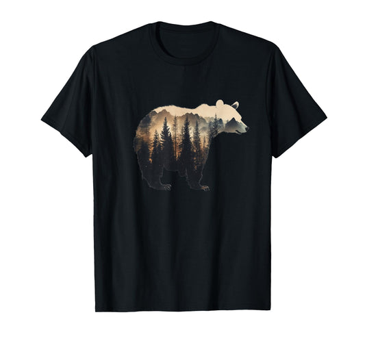 Nature Forest Mountains Trees Wildlife Men Women Animal Bear T-Shirt
