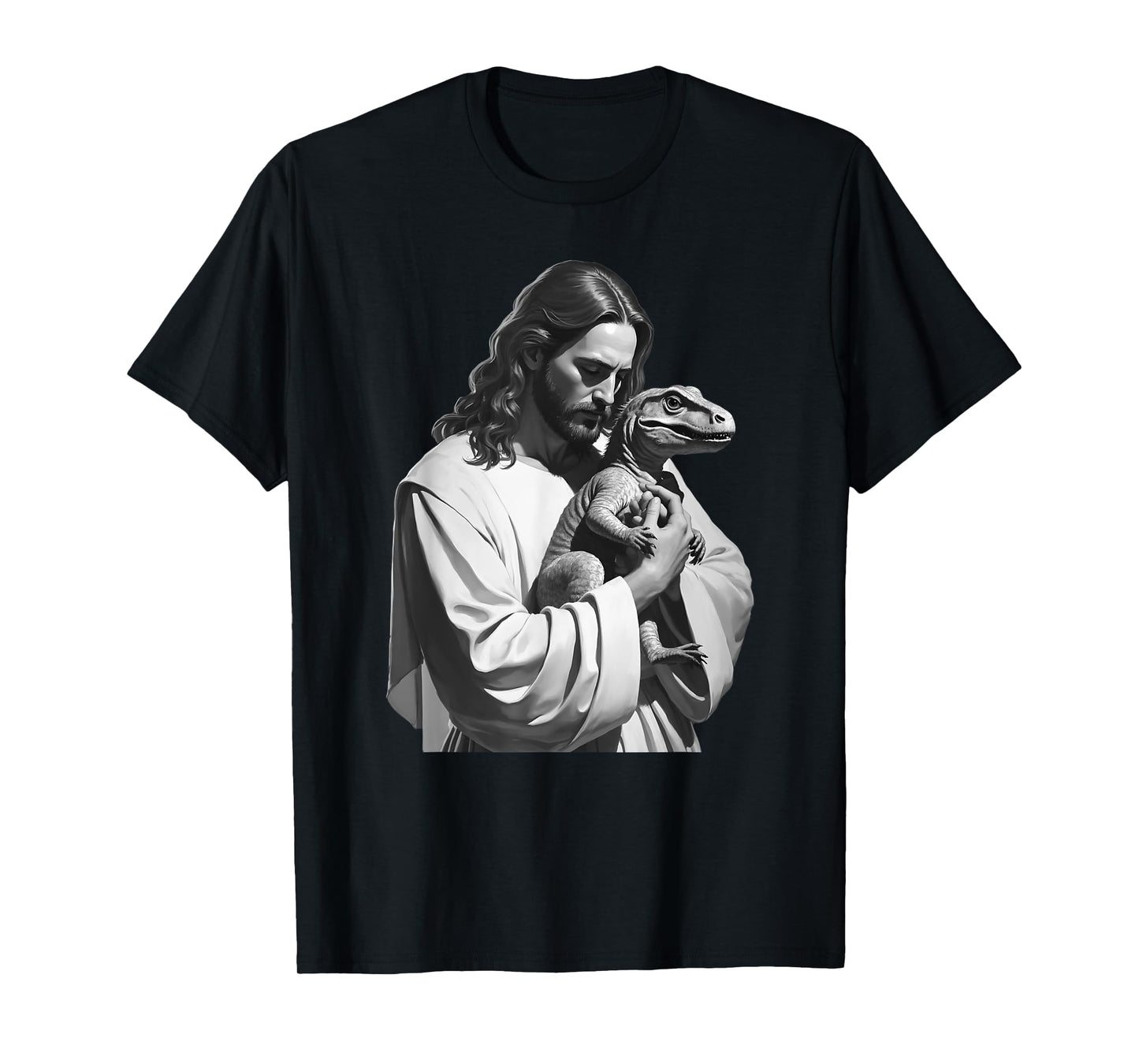 T-Rex Lover Dinosaur Christian Jesus Holding T-Rex T-Shirt