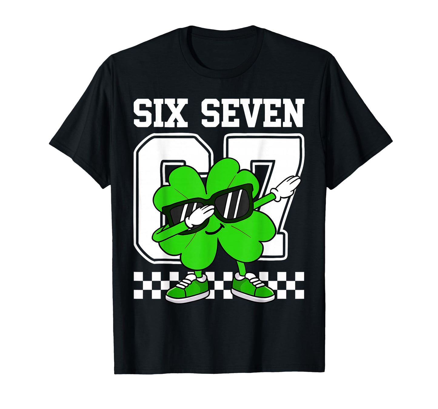 Boys St Patricks Day Dabbing Shamrock Clover 67 Six Seven T-Shirt