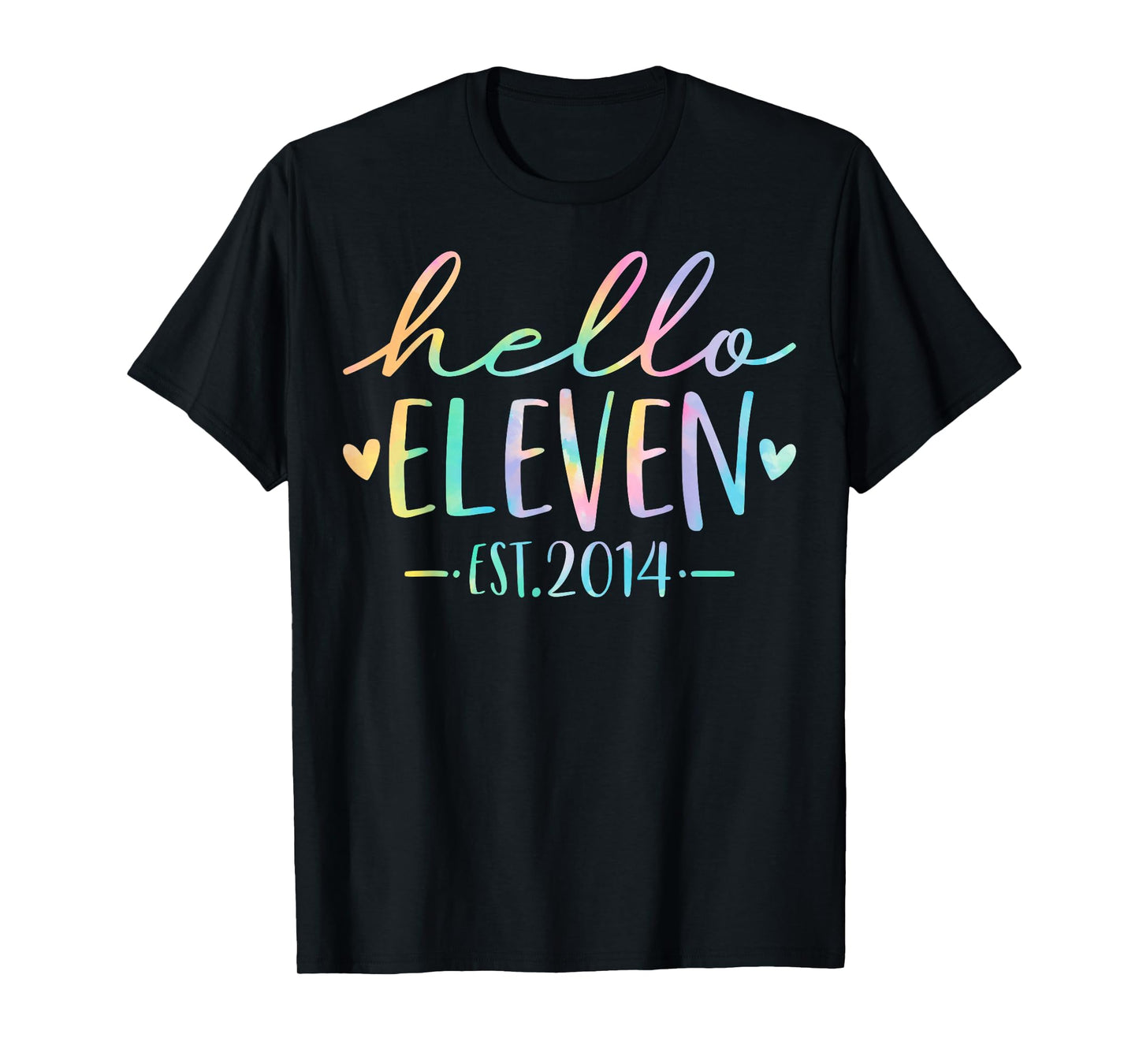 Hello Eleven Est 2014 11 Years Old 11th Birthday Girls Boys T-Shirt