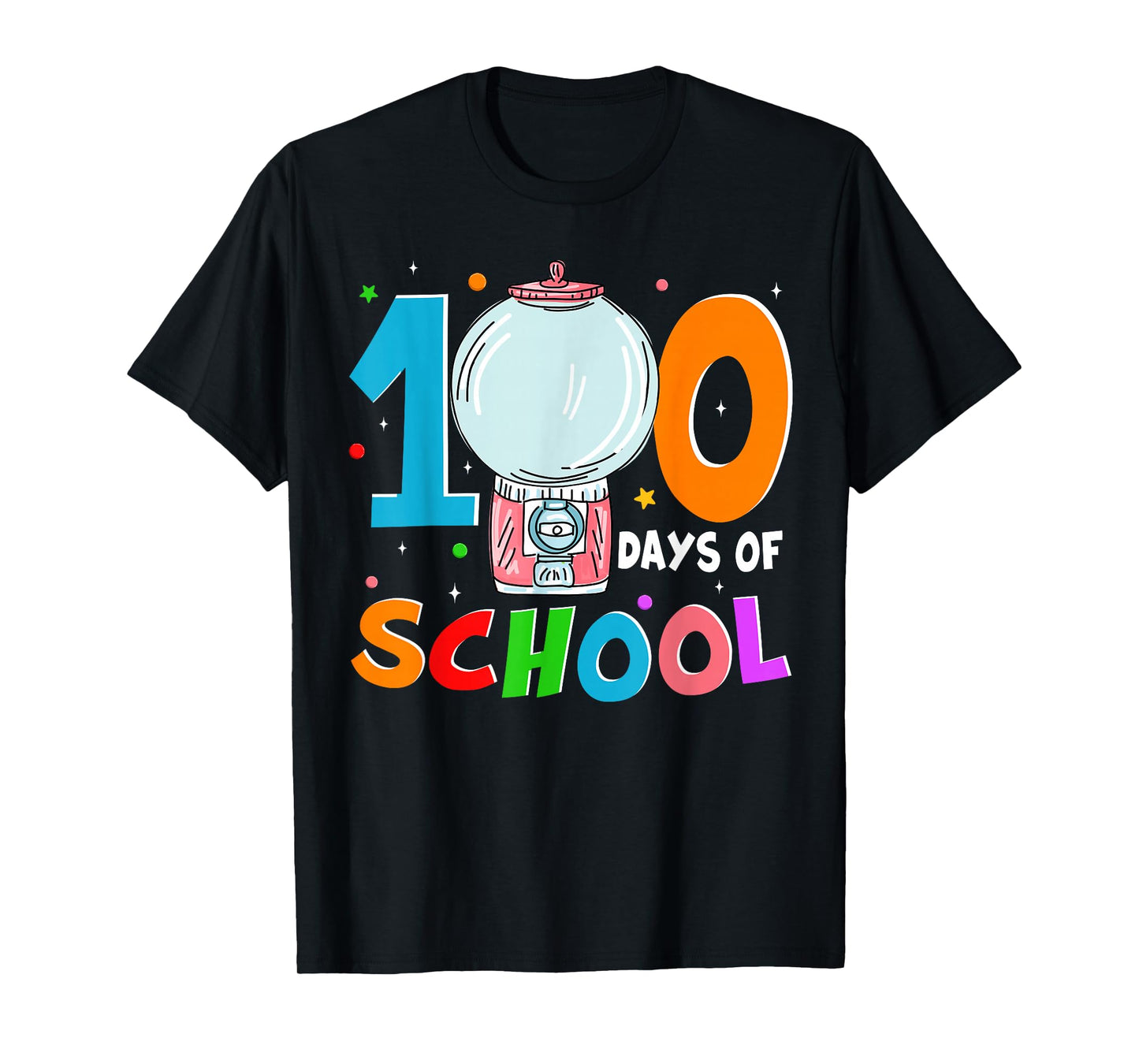 Funny Gumball Machine 100 Days of School Shirts Kids Teacher T-Shirt