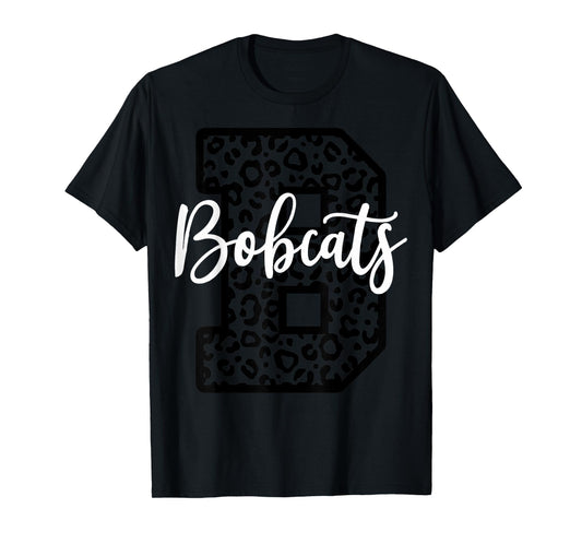 Bobcats School Spirit Leopard Sport Fan Game Day T-Shirt