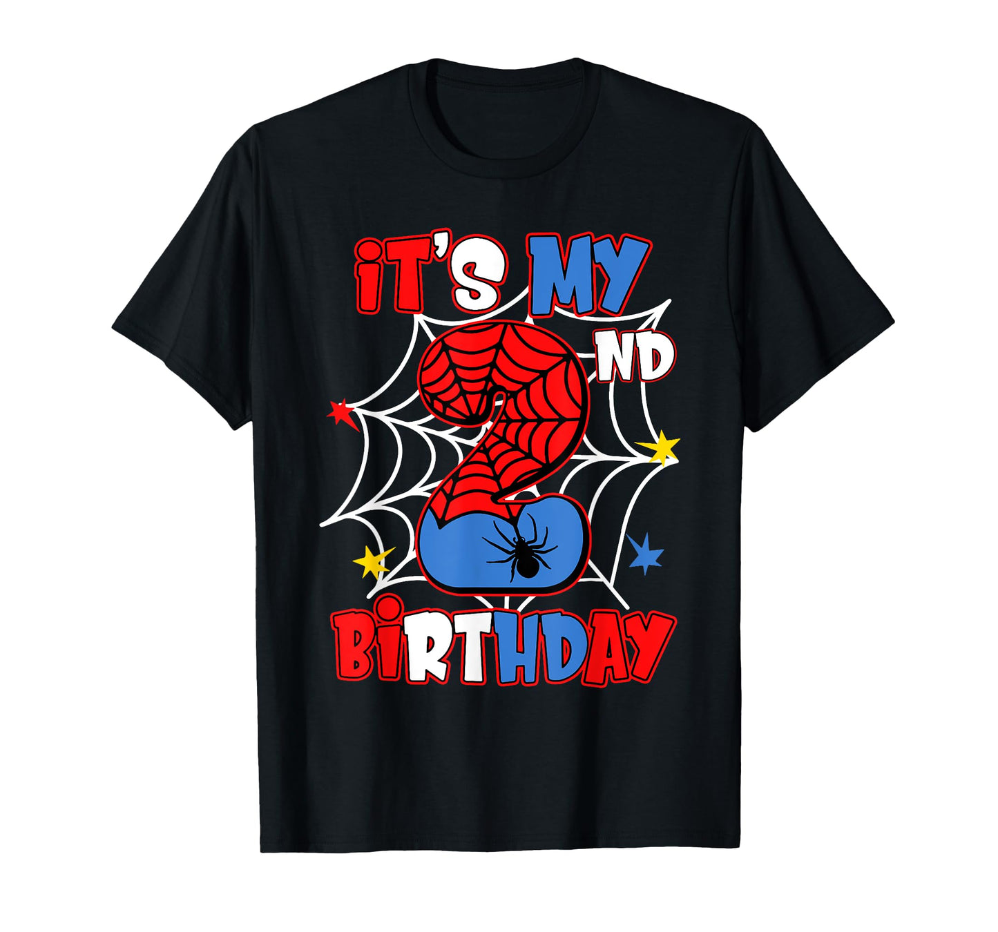 It's My 2nd Birthday Spider Web Theme Party 2 Years Old Boys T-Shirt