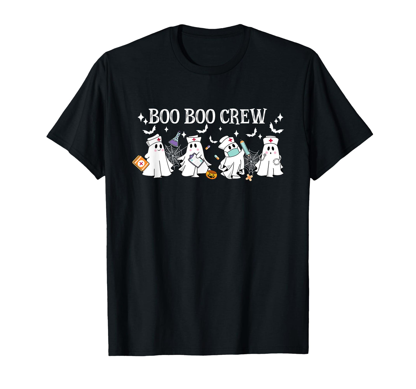 Boo Boo Crew Nurse Ghost Funny Halloween T-Shirt