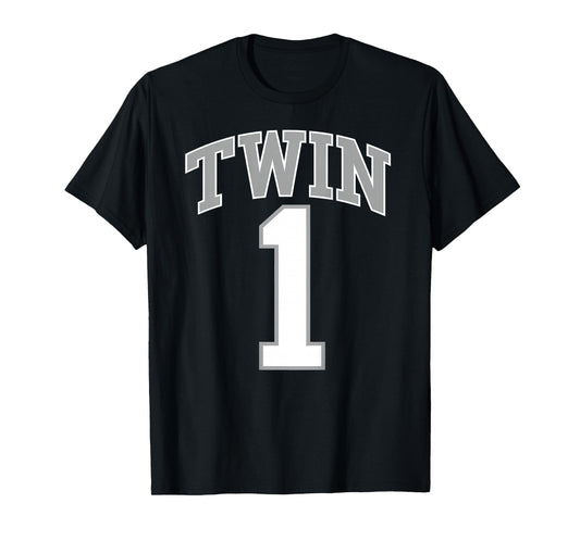 TWIN 1 and TWIN 2 matching adult & kids jersey funny T-Shirt