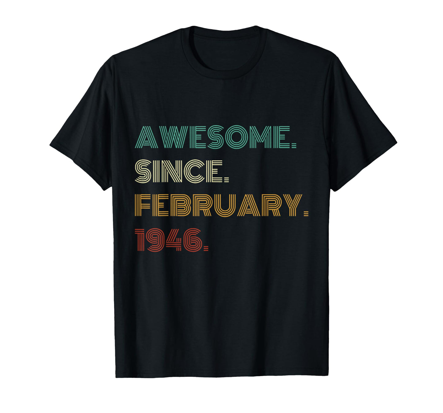 80 Years Old Awesome Since February 1946 80th Birthday T-Shirt