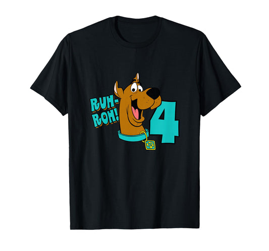 Kids Scooby-Doo 4th Birthday Ruh-Roh! I'm 4! T-Shirt
