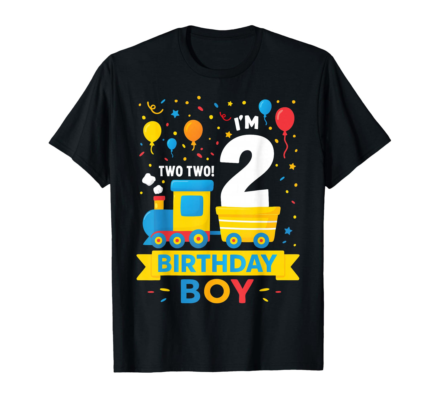Two 2yr 2nd Kids Boys Girls Train Birthday Boy 2 Years Old T-Shirt
