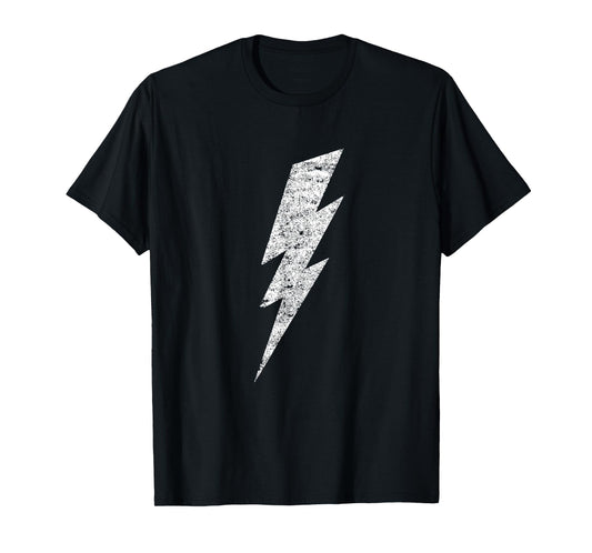 Bold Lightning Bolt - Distressed Minimalist Graphic Art T-Shirt