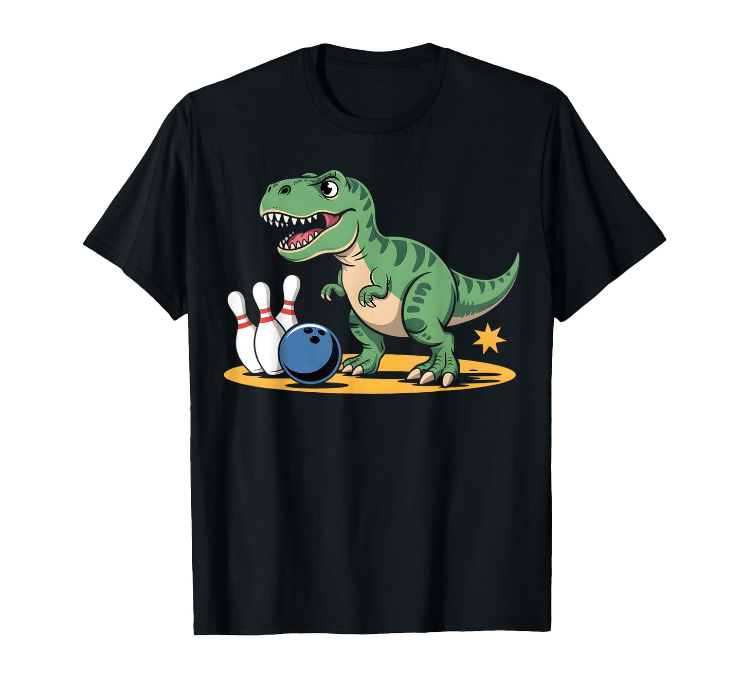 Bowling Dinosaur T Rex Cute Graphic Kids Toddler Boys Bowler T-Shirt