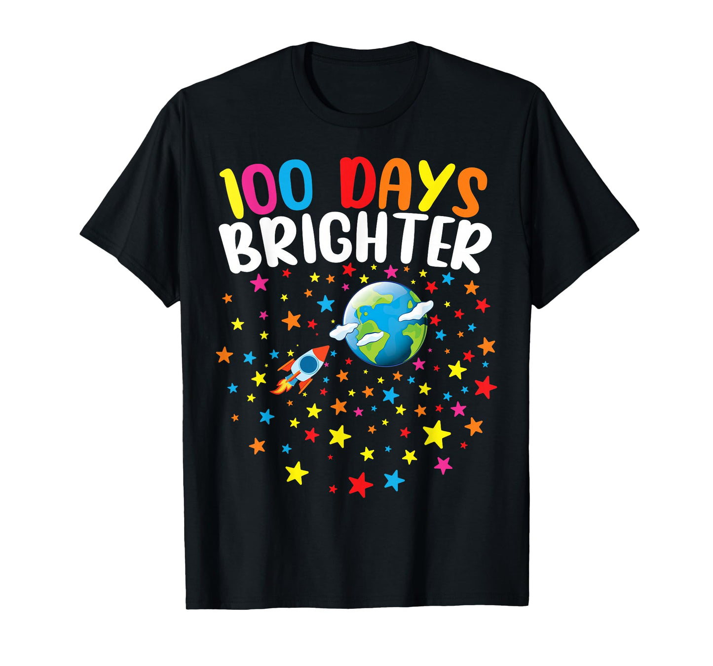100 Days Brighter 100th Day of School Boys Kids T-Shirt