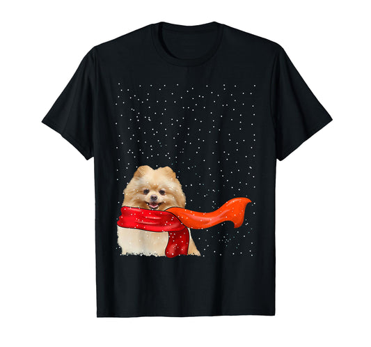 Pomeranian Dog Winter Christmas Sweater Xmas Pet T-Shirt for Men Women