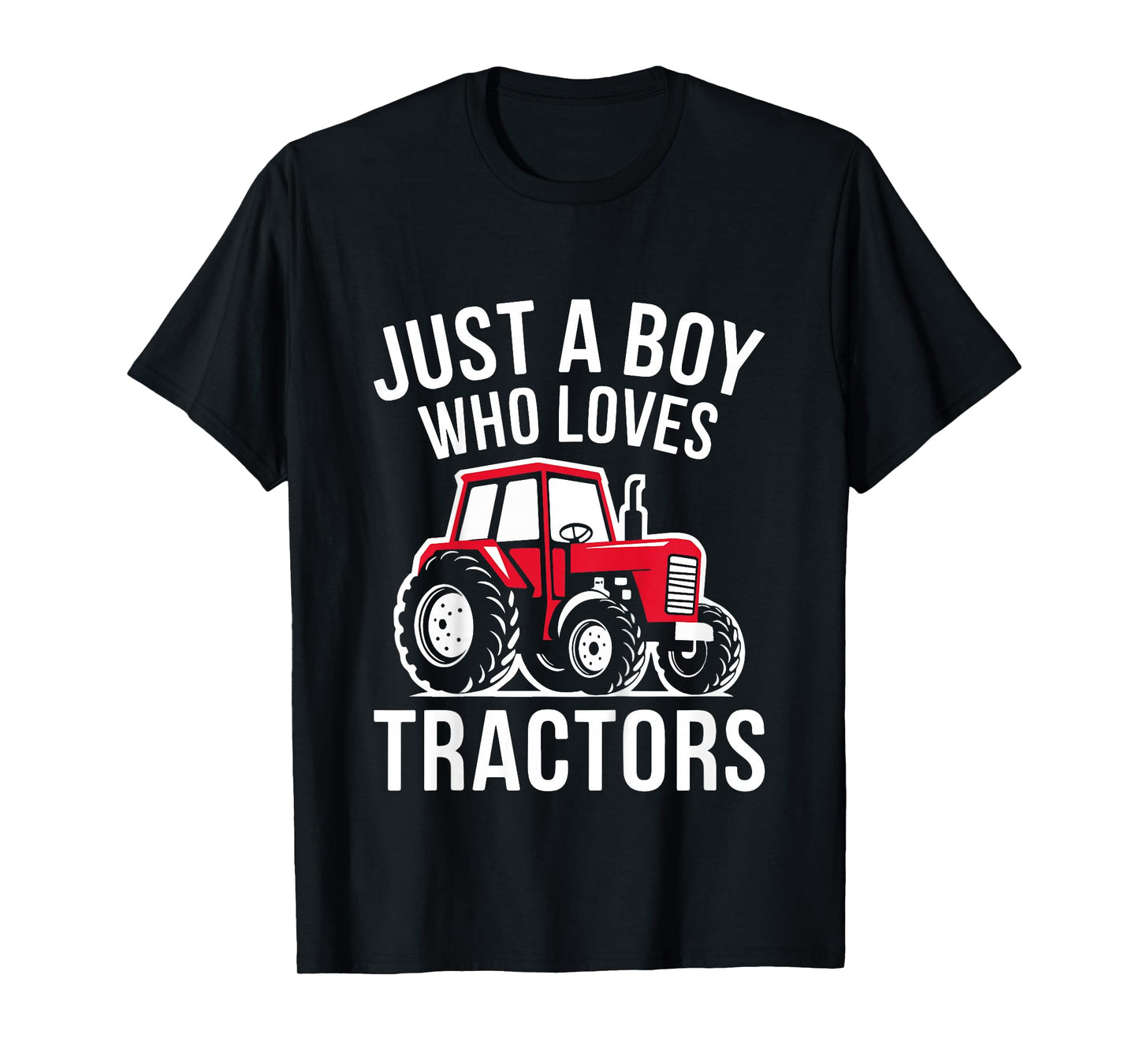 Kids Just A Boy Who Loves Tractors Shirt Kids Toddler Boy Tractor T-Shirt
