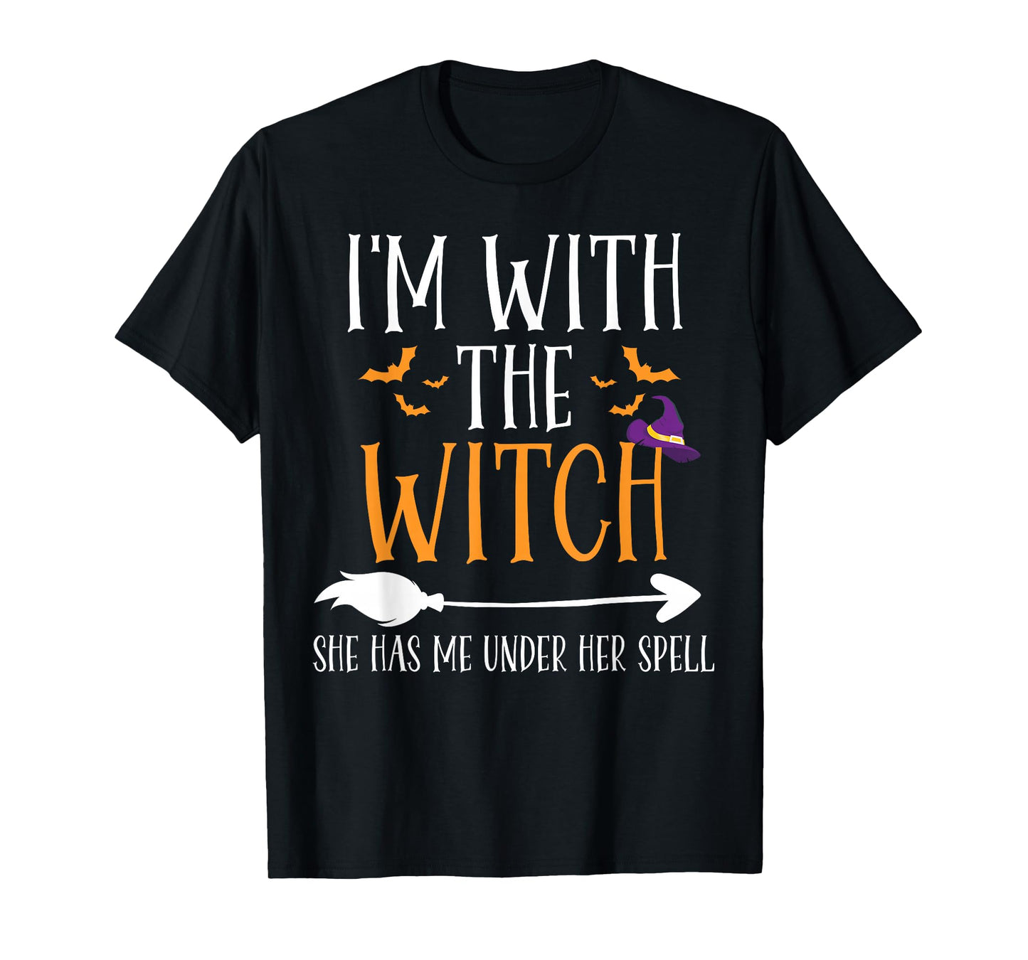 I'm With The Witch Funny Halloween Couples Costume T-Shirt