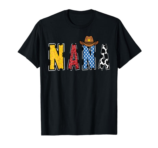 Cowboy Nana Western Rodeo Theme Kids Birthday Party T-Shirt