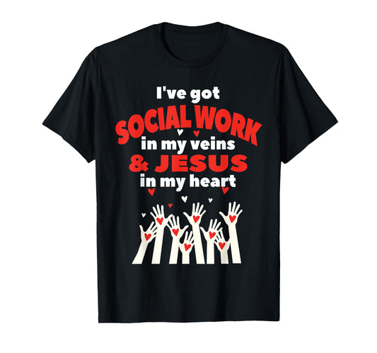 Social Worker Christian Jesus MSW Student Work Masters Grad T-Shirt