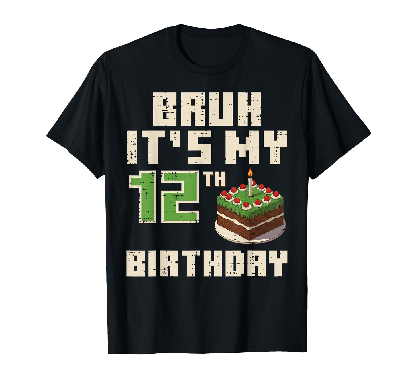 12th Birthday Pixel Gamer 12 Year Old Gamer Bday Boys Kids T-Shirt
