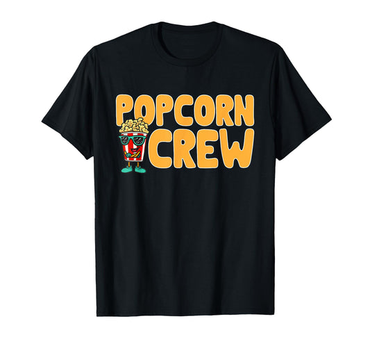 Popcorn Crew Movie Night Snack Popcorn T-Shirt