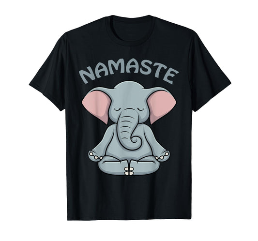 Elephant Yoga Shirt Funny Elephant Lovers Namaste Hatha Yoga T-Shirt