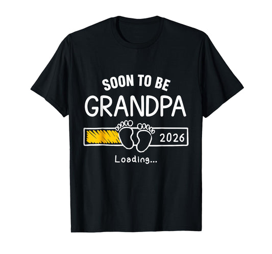 Soon to Be Grandpa 2026 Loading Pregnancy Announcement T-Shirt