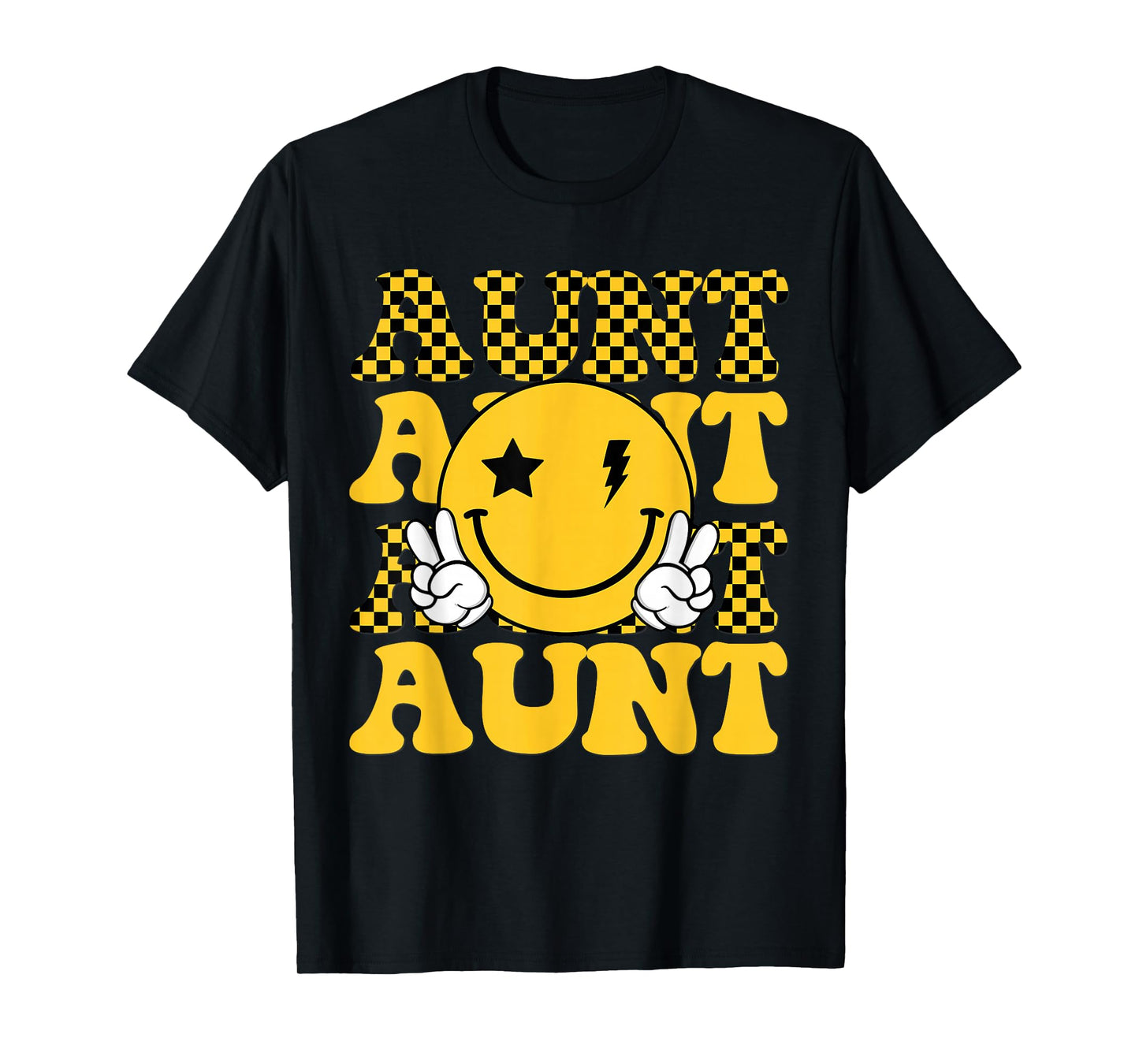 Aunt One Happy Dude 1st Smile Face Birthday Family Matching T-Shirt