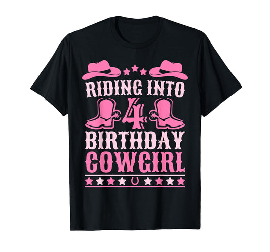 4yr Birthday Cowgirl Outfit 4 Year Old Girl 4th Birthday T-Shirt