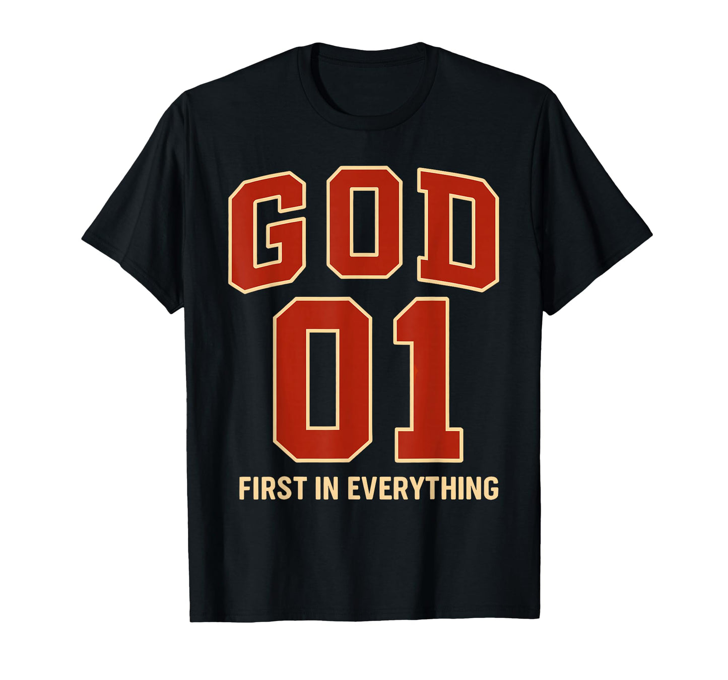 God is #1 First Sports Jersey Style Christian Faith Based T-Shirt