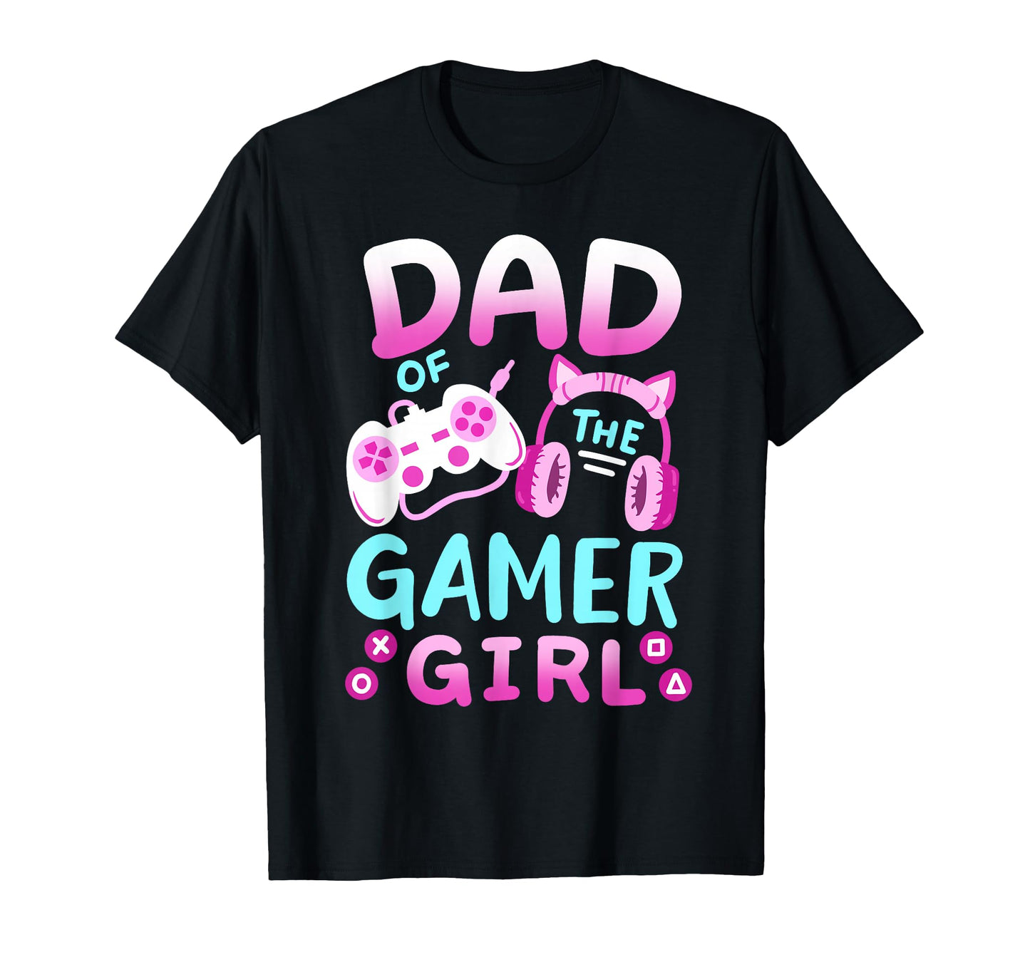 Dad of the Gamer Girl Groovy Birthday Video Game Matching T-Shirt