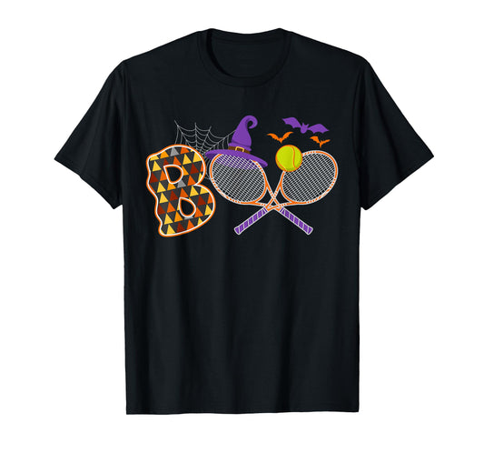 Boo Creepy Tennis Halloween Pumpkin Tennis Ball Costume T-Shirt