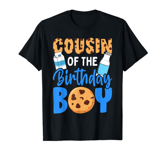 Cousin of the birthday boy Milk and Cookies 1st birthday T-Shirt