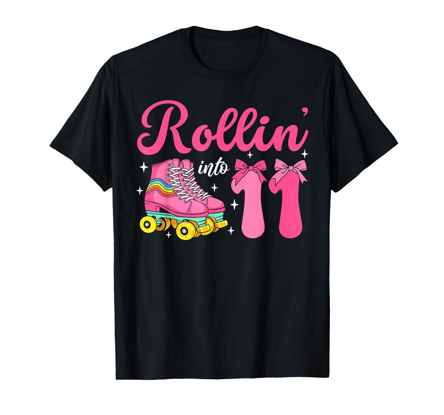 Rolling Into 11 Years Old Roller Skates 11th Birthday Girls T-Shirt
