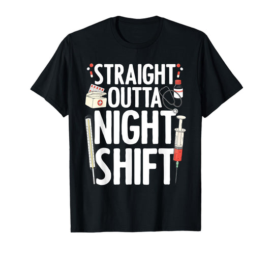 Night Shift Nurse For Men Women Emergency Registered Nurse T-Shirt