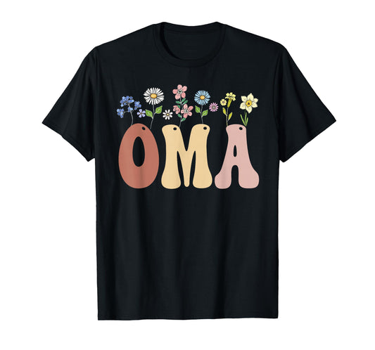 Oma Gifts Women Wildflower Floral Design Oma T-Shirt