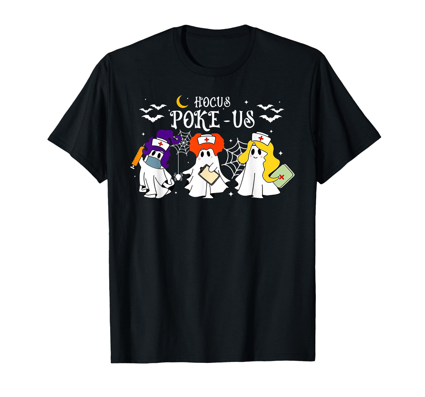 Hocus Poke-us Witch Nurse Halloween Medical Lab Tech Spooky T-Shirt
