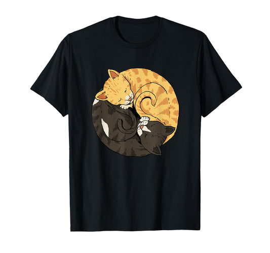 Yin and Yang Cats Yoga Zen Cats Ying Yang Meditation T-shirt T-Shirt