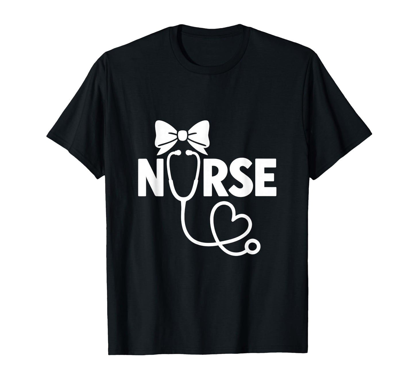 Coquette Bow Nurse Stethoscope Heart Nursing Doctor T-Shirt