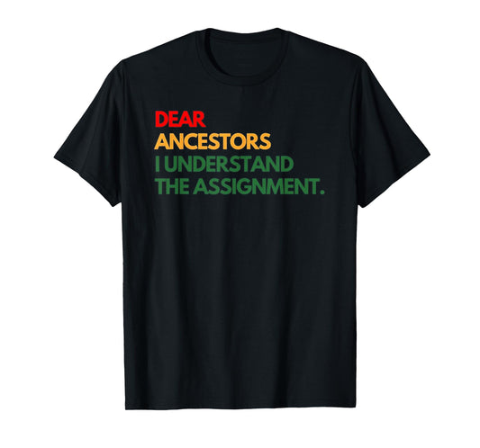 Dear Ancestors I Understand The Assignment T-Shirt