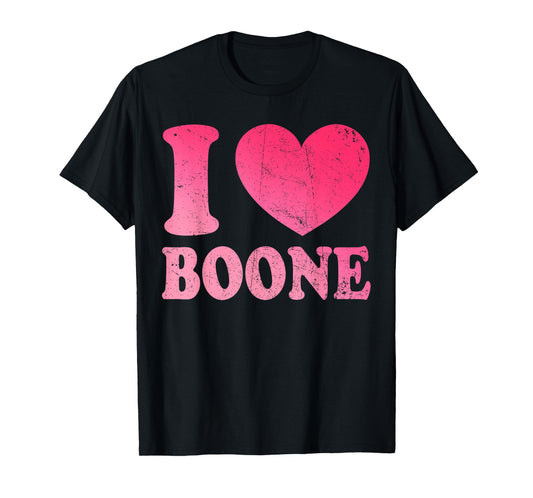 Boone Family Name I Love Heart Boone Personalized Vintage T-Shirt