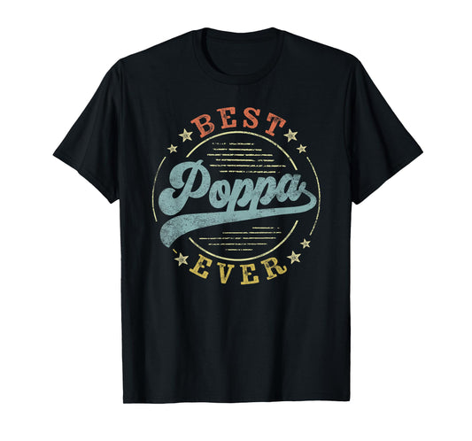 Best Poppa Ever Father's Day Poppa Gifts Vintage Emblem T-Shirt