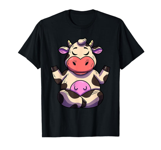 Cow Yoga Funny Cow Lovers Farmer Animal Yoga Cow T-Shirt
