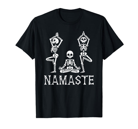 Namaste Skeletons Yoga Lover For Yogi Workout Women Men T-Shirt