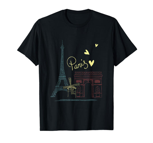 Paris Vacation France Holiday Eiffel Tower Love Paris T-Shirt