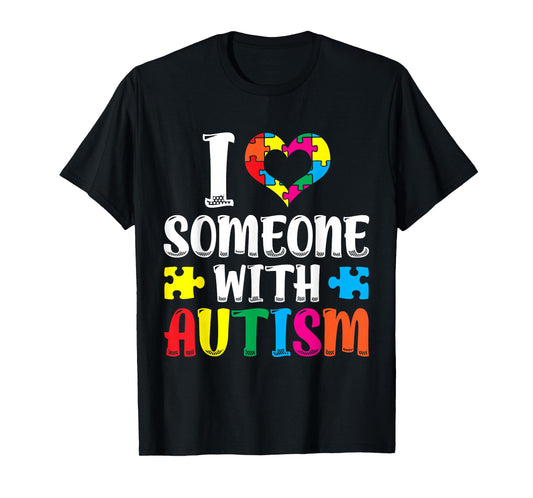 I Love One Person with Autism Autistic Autism T-Shirt