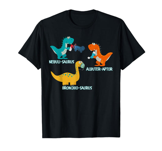 Dinosaur Pediatric Respiratory Therapy PEDS PICU RRT Crew T-Shirt