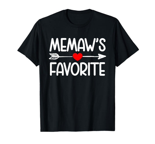 Memaw's Favorite Grandchild Grandson Granddaughter Grandma T-Shirt