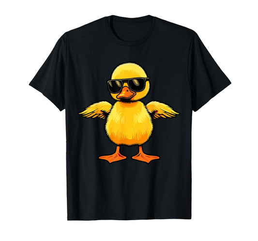 Yellow Duck in Sunglasses Retro Duck T-Shirt