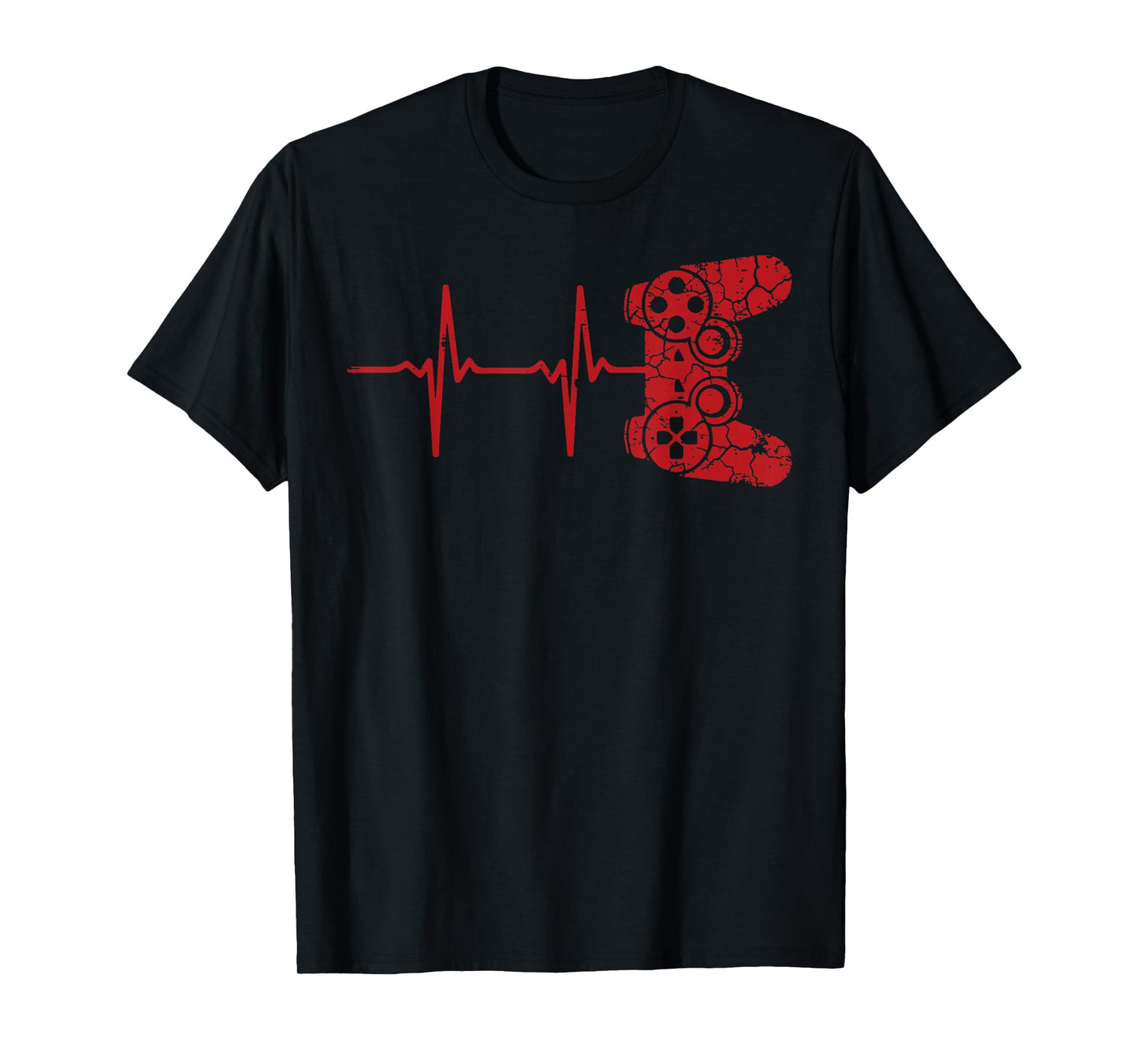 Gaming Controller Heartbeat Funny Video Gamer Men Boys Kids T-Shirt